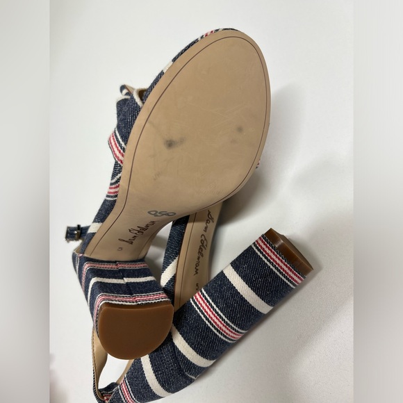 Sam Edelman Yaro Block Heels in Susie Stripe denim Red White and Blue NEW Size 5 - Picture 5 of 11